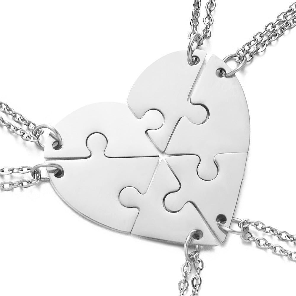Wholesale Stainless Steel Combination Heart Shape Lettering diy Necklaces