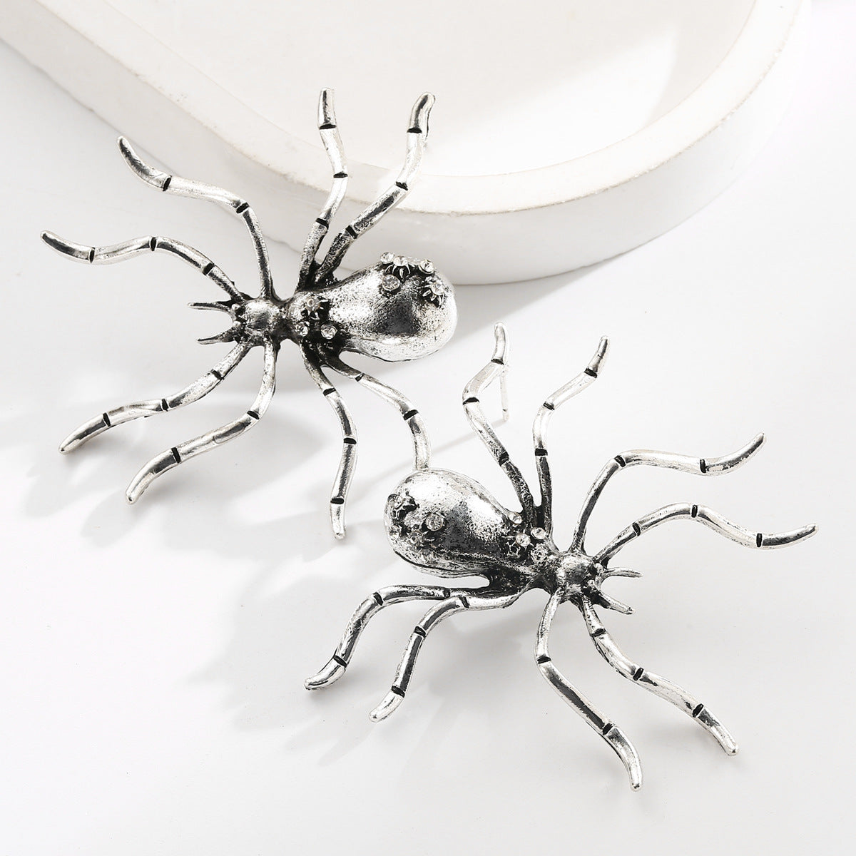 Wholesale exaggerated dark style alloy diamond large earrings