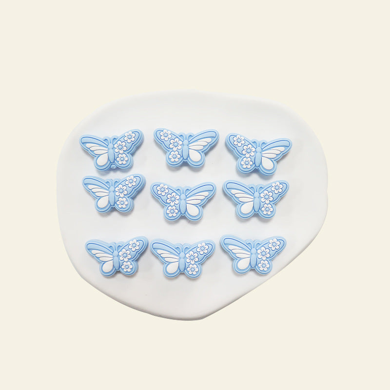 Wholesale silicone beads new epoxy butterfly loose beads baby teether anti-drop chain accessories  Focal Beads