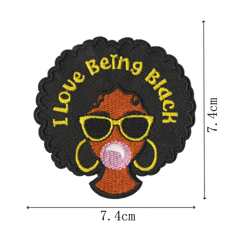 Wholesale Embroidered Patch With Black Independence Day Design Sew On Decorative Badge For Coats Casual Craft Supply For Resale