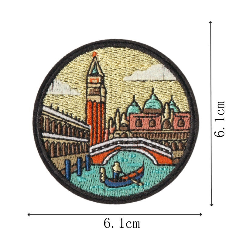 Wholesale World City Landmark Iron On Patch Set Chic DIY Travel Decorative Patches For ets Backpacks Handbags Scrapbooking Casual Craft Supply