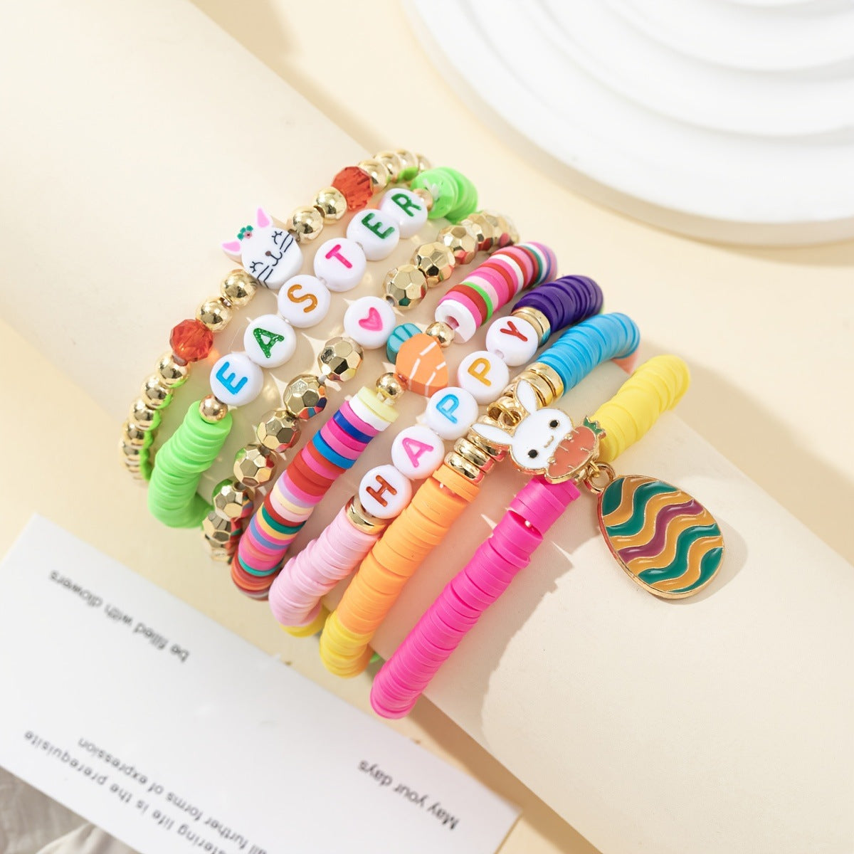 Wholesale Easter Rabbit Carrot Easter Egg Soft Ceramic Bracelet