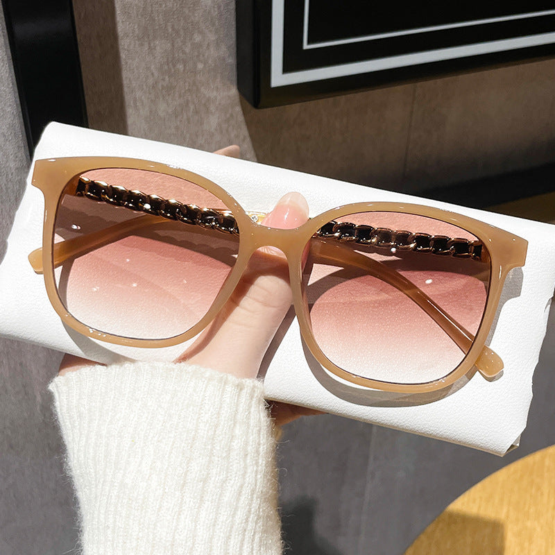Wholesale Fashion Small Fragrant Temple Chain Simple Sunglasses