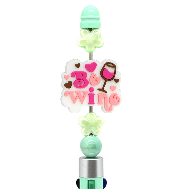 Wholesale Random 100pcs valentine' s day rotatable pen beads