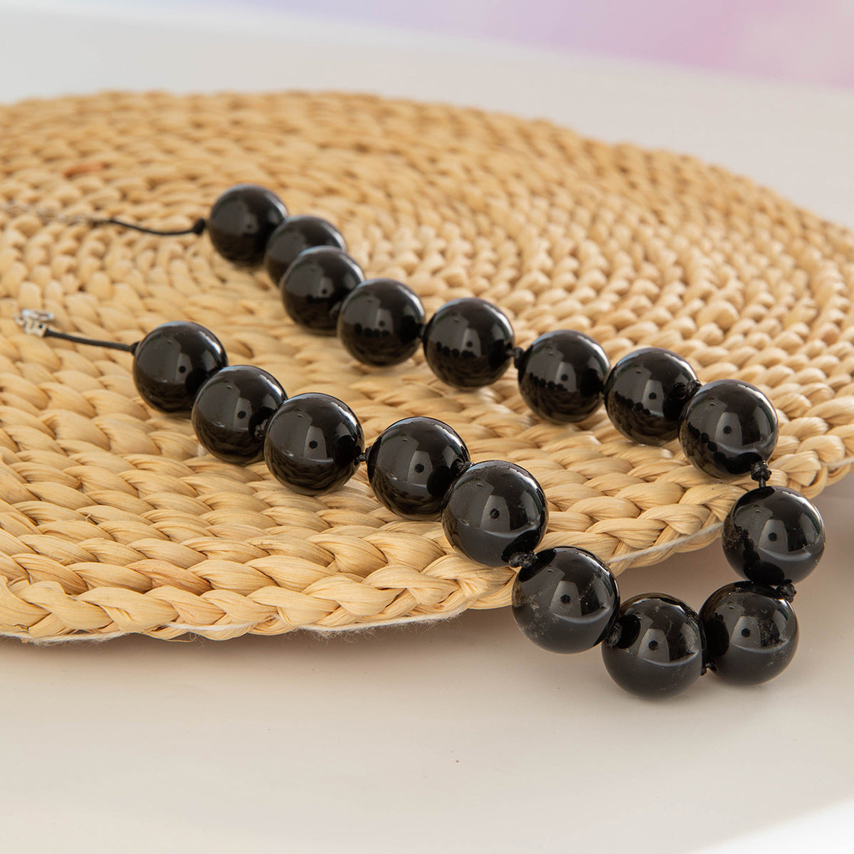 Wholesale Exaggerated Bohemian colorful large bead single layer necklace