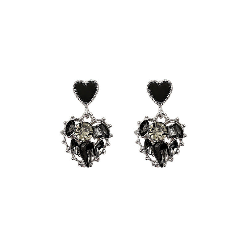 Wholesale Diamond Heart Alloy Earrings