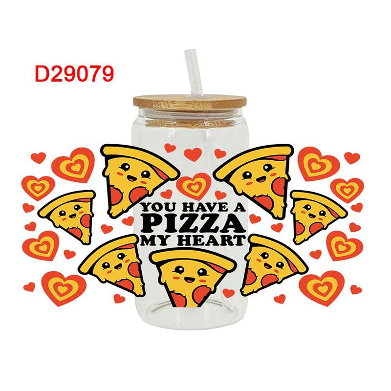 Wholesale Pizza drinks and food series 16oz Cup UV DTF Wraps