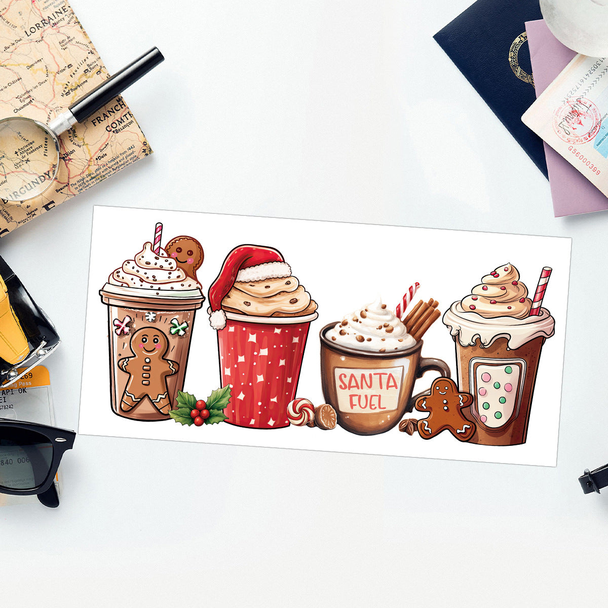 Wholesale Christmas 16oz cup sticker glass sticker crystal sticker