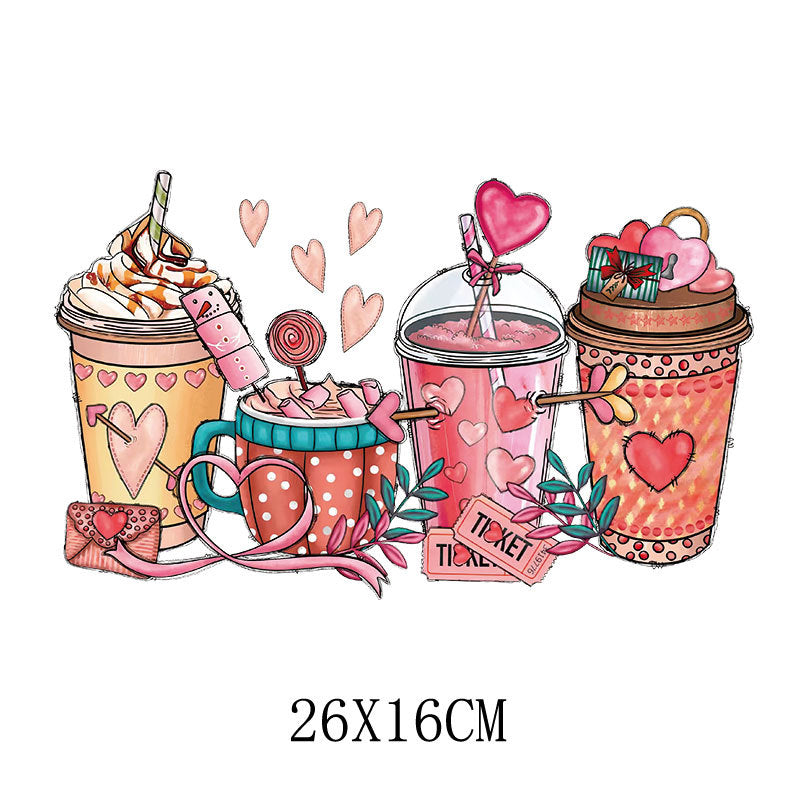 Wholesale Pink Valentine' s Day Heat Transfer   UV DTF Ready to Press Transfers Wraps