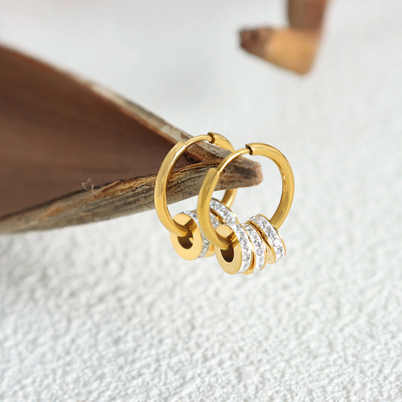 Wholesale Small Circles Gold Plated Earring