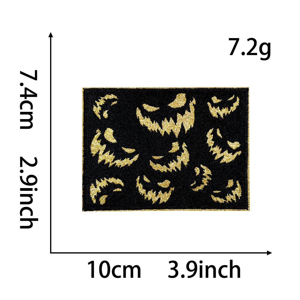 Wholesale  Embroidered Sequin Patches Ghost Witch Pumpkin Skull Haunted House Designs DIY Fashion Accessory For Coats And Clothing