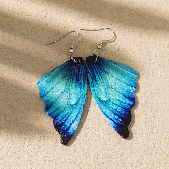 Wholesale Painted Butterfly PU Leather Earrings
