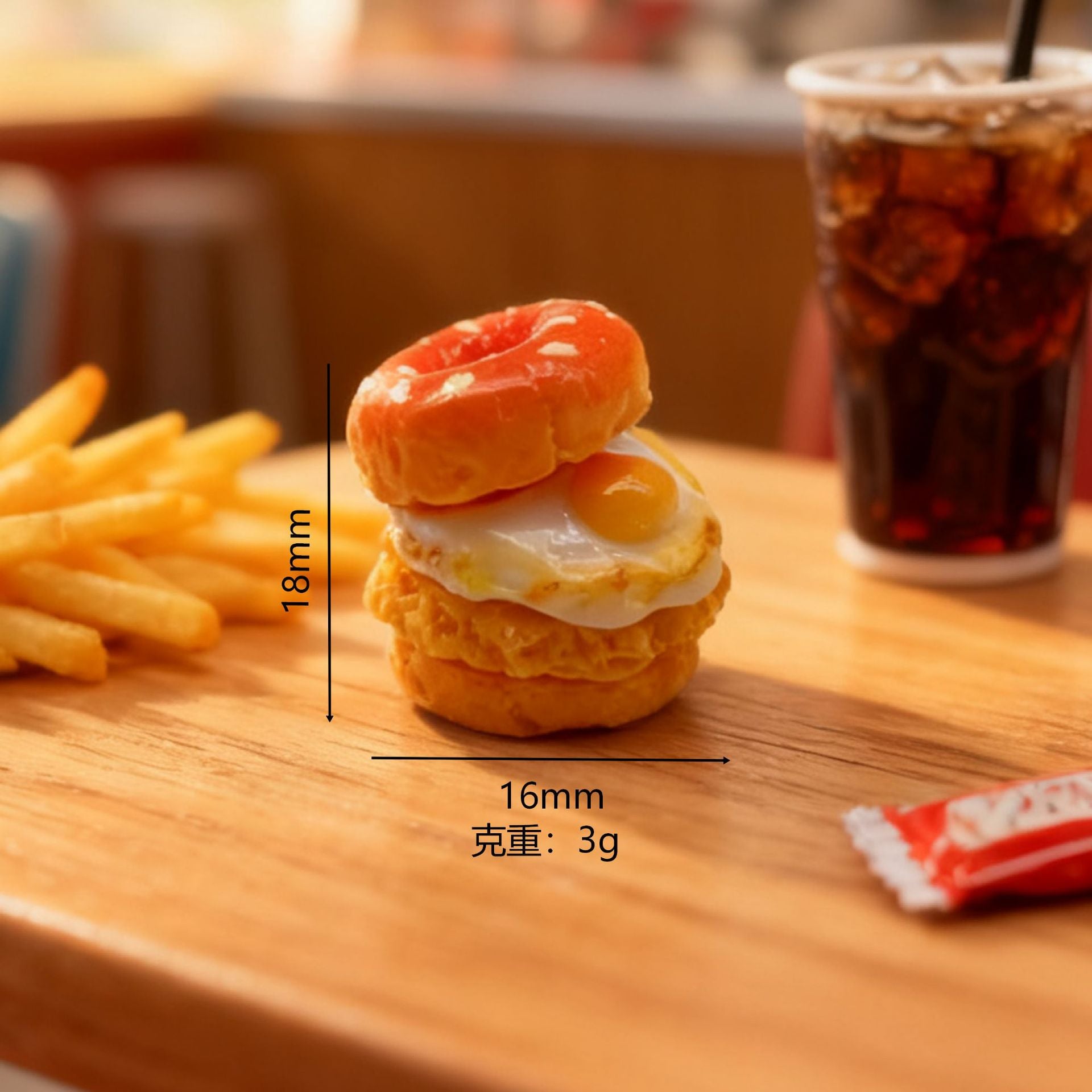 Wholesale 10pcs Donut Egg Burger Miniature Food Toy Mini Burger  Doll Accessories