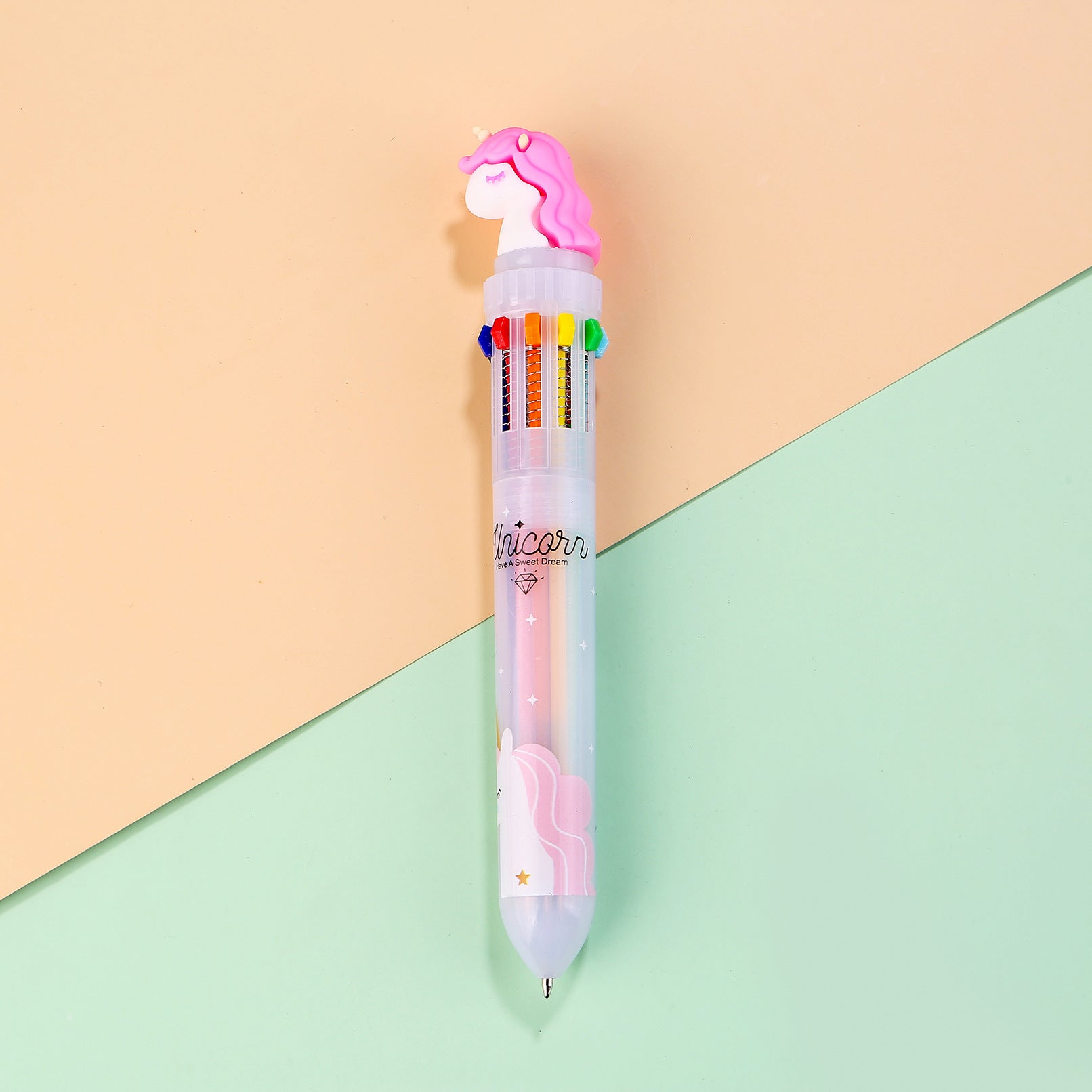 Wholesale Plastic Cartoon Unicorn 10-color Ballpoint Pen