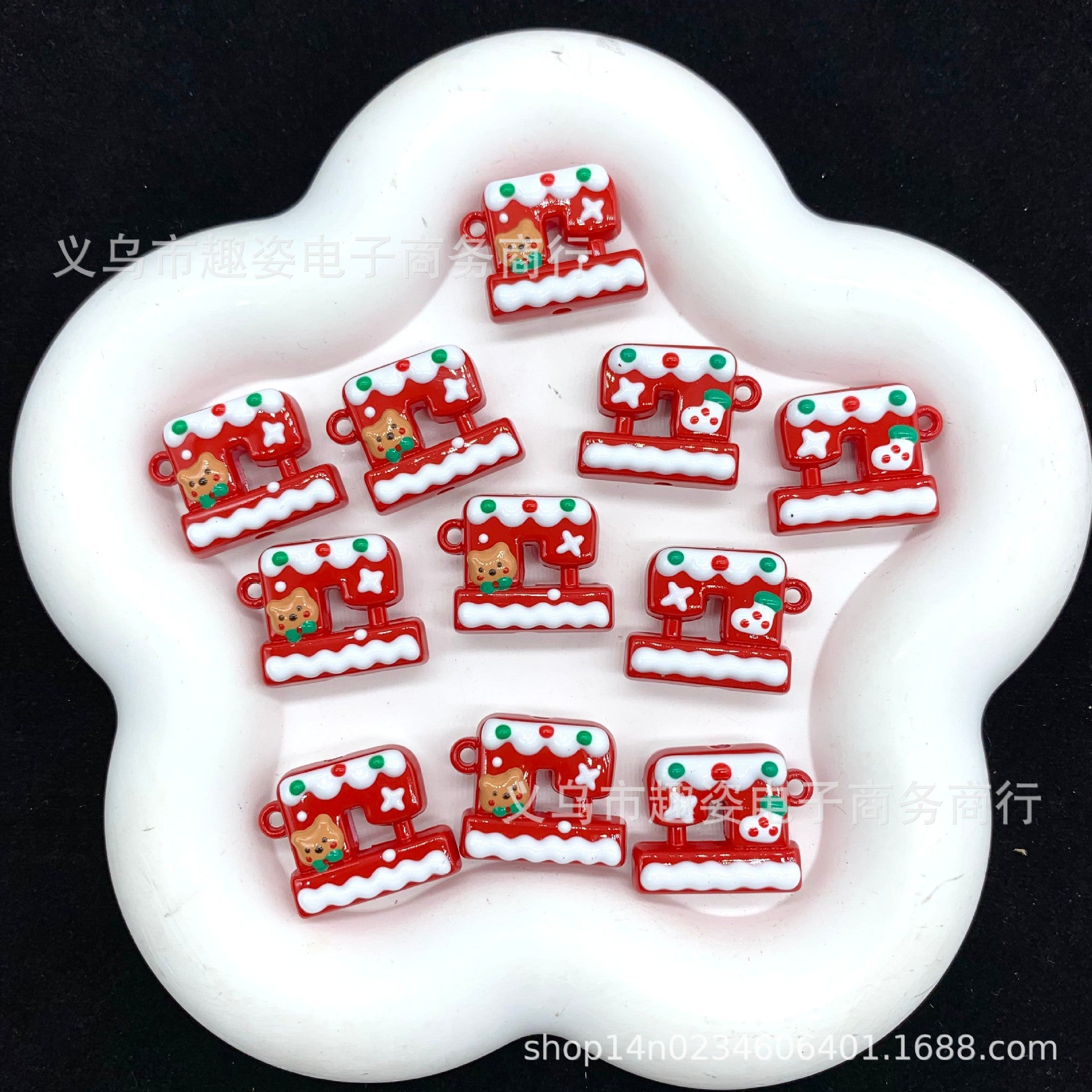 Wholesale 10pcs  Hand-painted beads on a sewing machine  Acrylic Beads