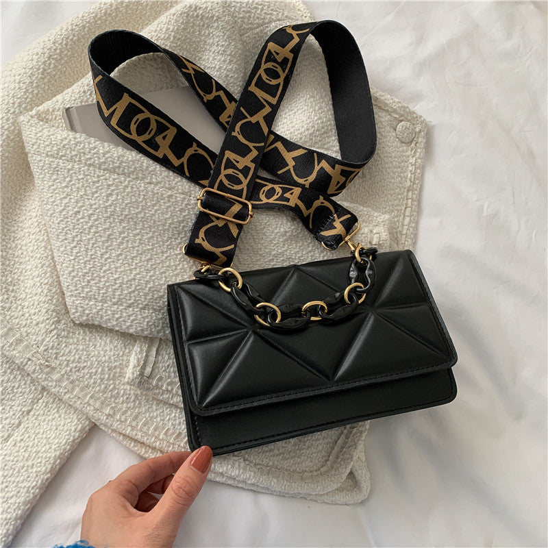 Wholesale Casual Fashion One-shoulder Wide-band Crossbody Small Square Bag