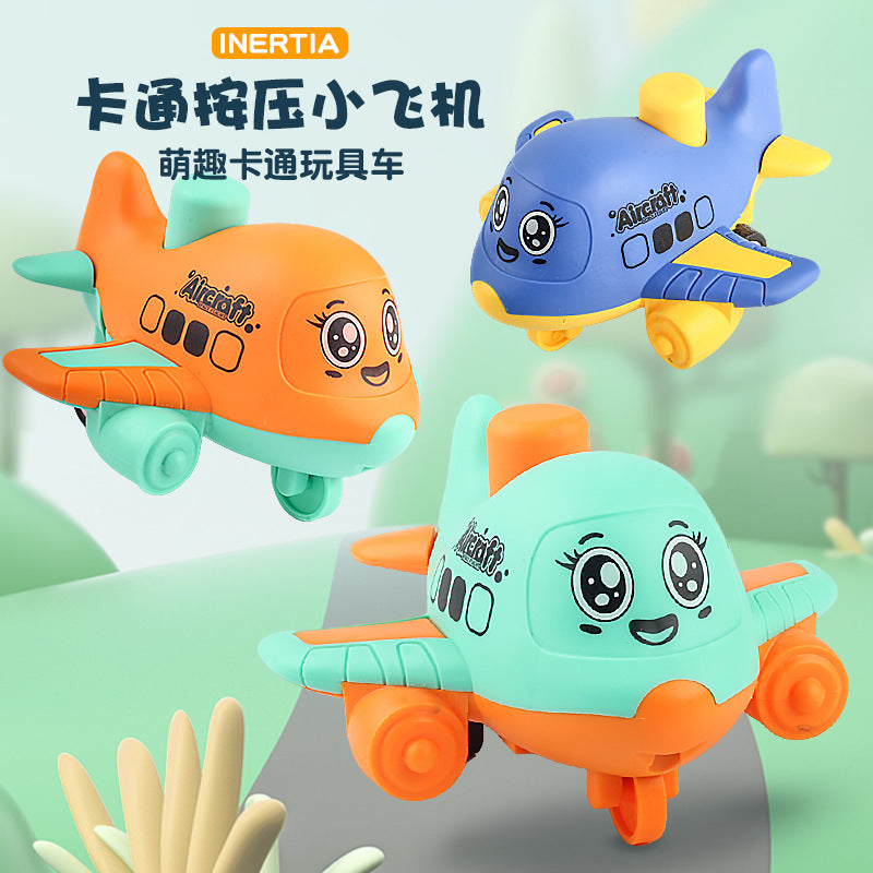 Wholesale Push Cartoon Airplane Fighter Spaceship Inertia Car Pull Back Car Baby Educational Toy Car