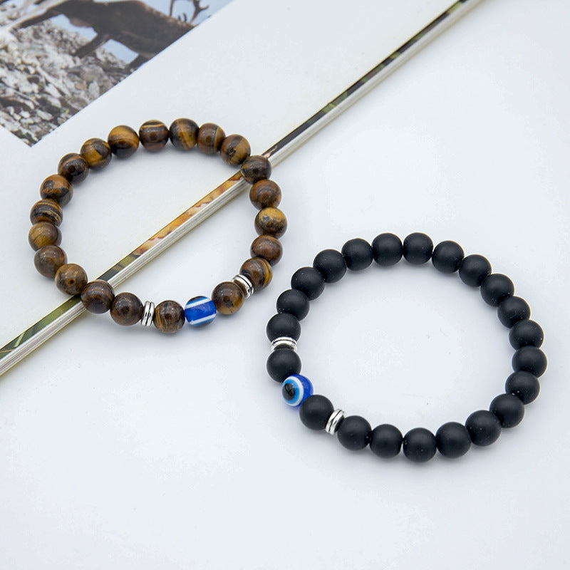 Wholesale Blue Devil's Eye Single Circle Tiger Eye Stone Bracelet