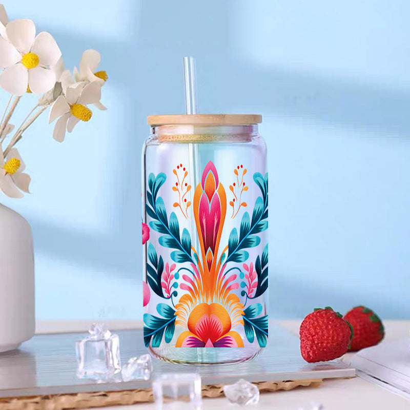 Wholesale Colorful sunflower 16oz Cup UV DTF Wrap