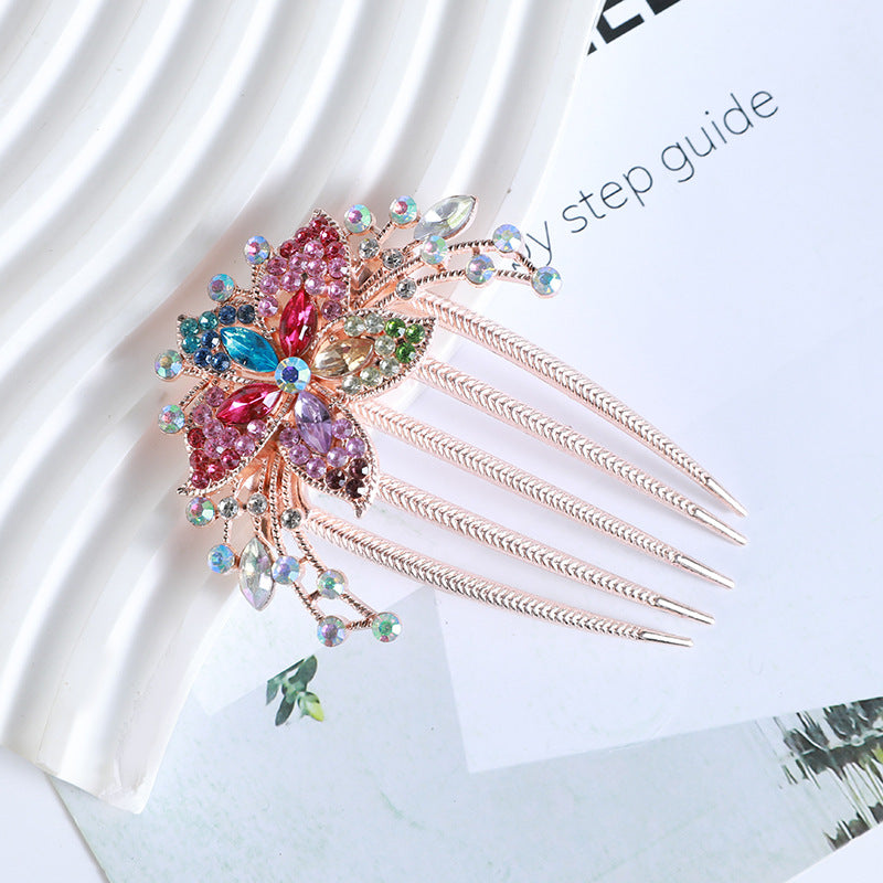 Wholesale Flower Diamond Metal Rhinestone Hair Clips