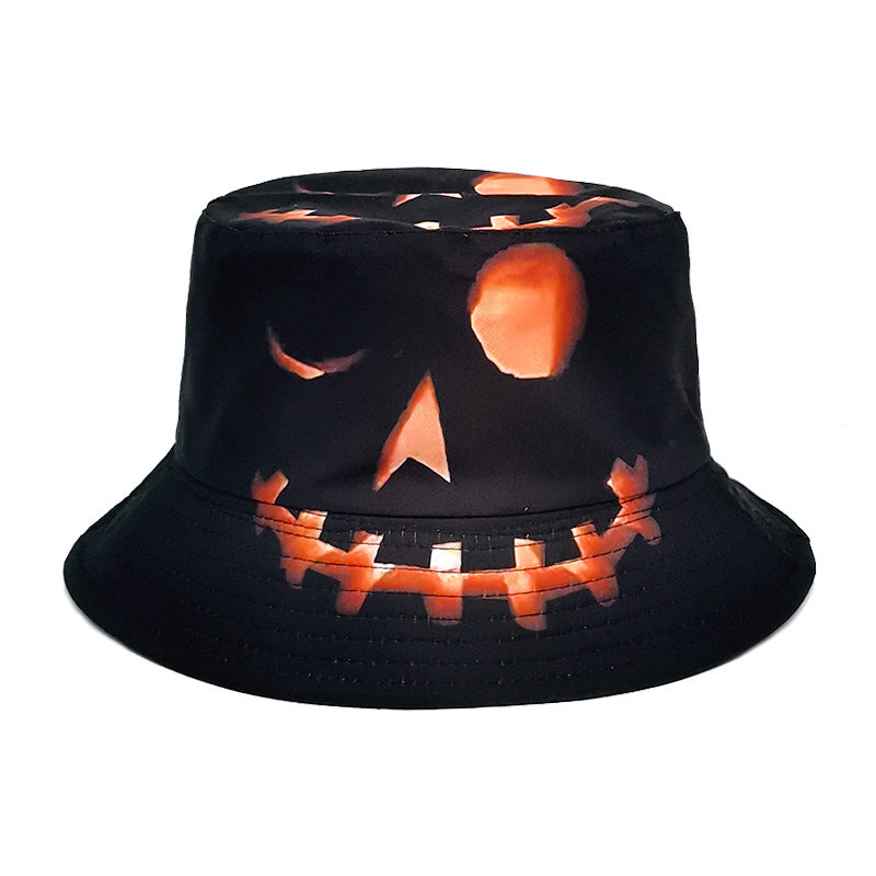 Wholesale Halloween Pumpkin Grimace Printing Polyester Bucket Hat