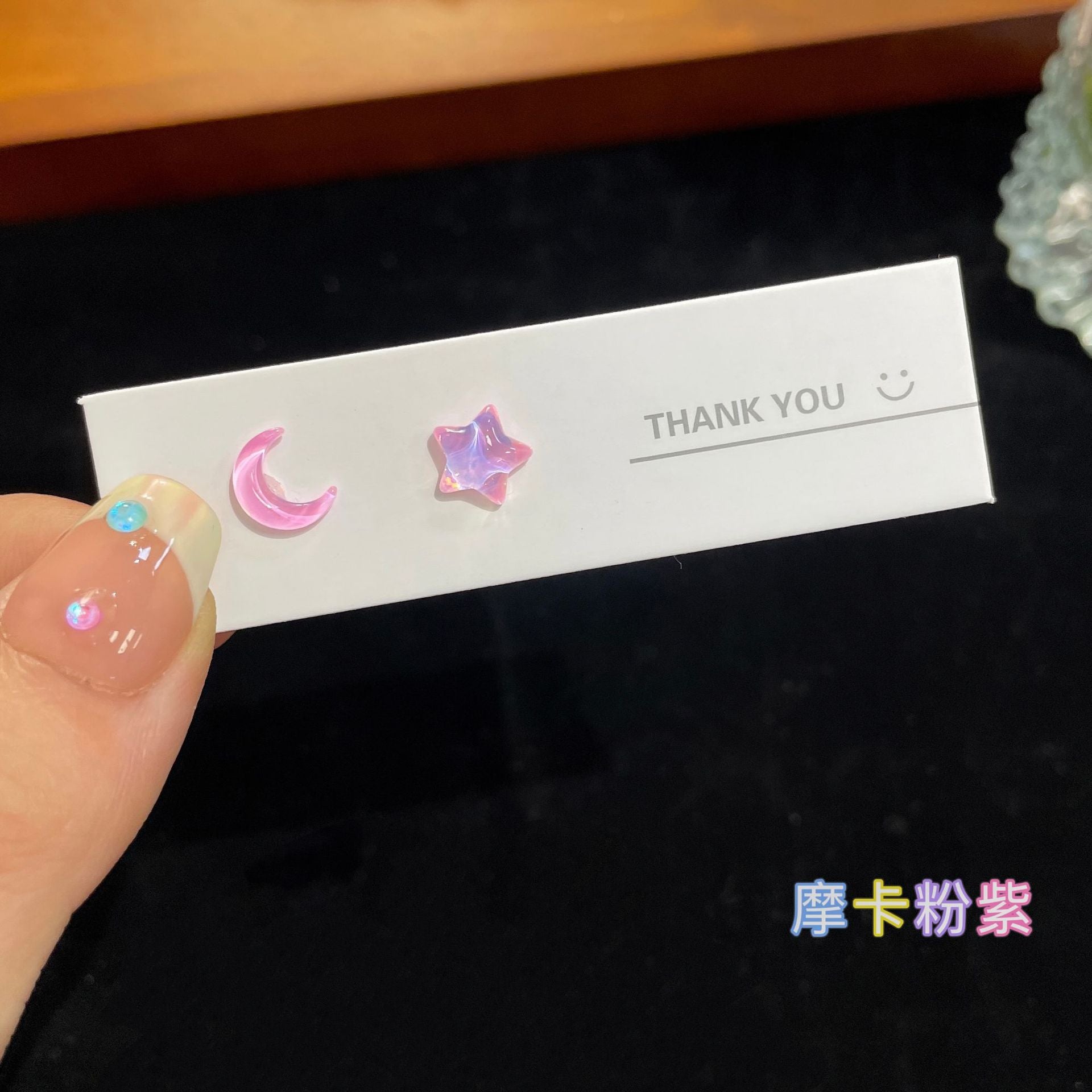 Wholesale Silver Pin Star Moon Girl Stud Earrings