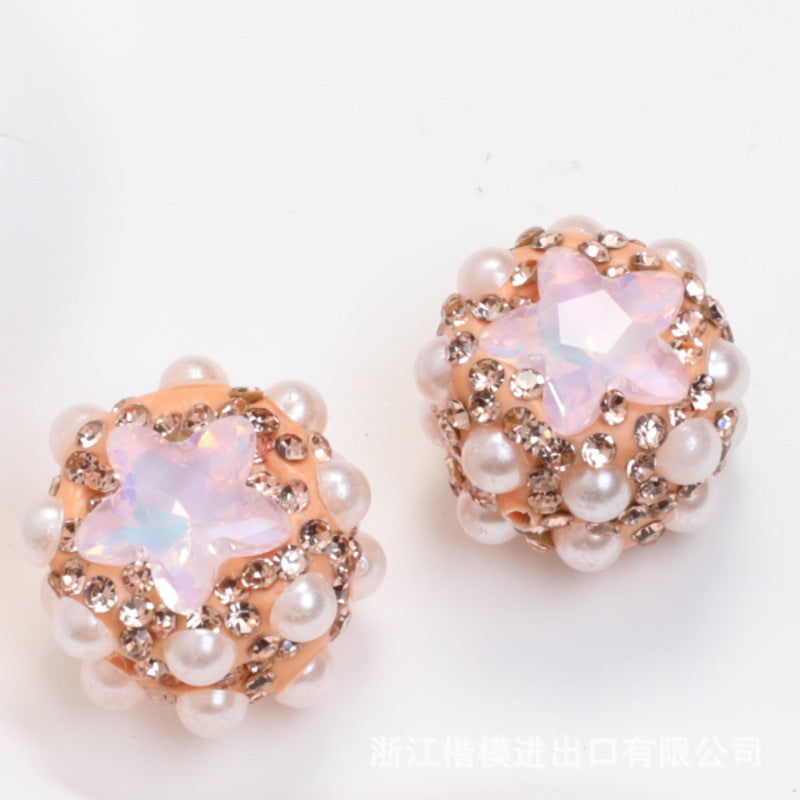 Wholesale 10PCS Pentagonal Star Pearl DIY Rhinestone Separator Beads Loose Beads