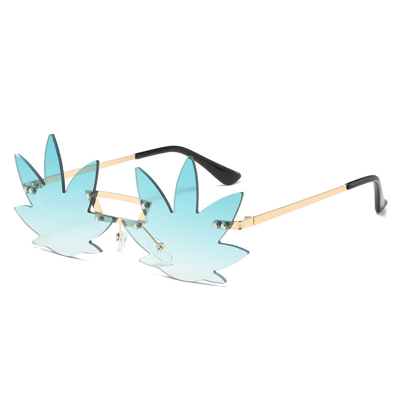 Wholesale Natural Style Leaf Hip-hop Sunglasses