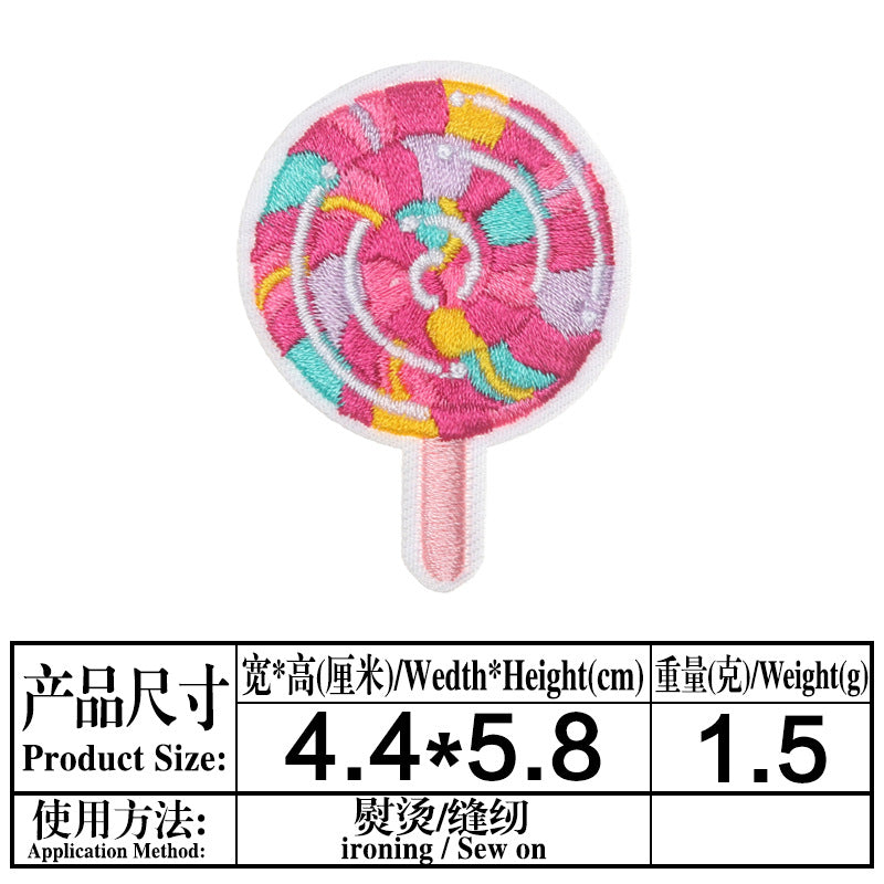 Wholesale Cloth Stickers French Fries Vase Computer Embroidery Stickers Skates Patch Stickers Garment Bag Decorative Appliques