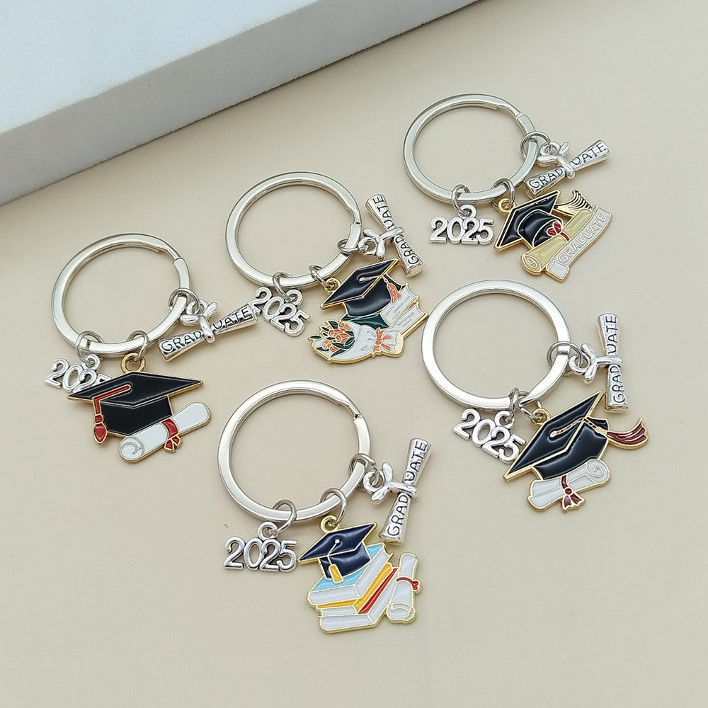 Wholesale Fashion Doctorate Hat Graduation Hat Book Hat Scroll Keychain
