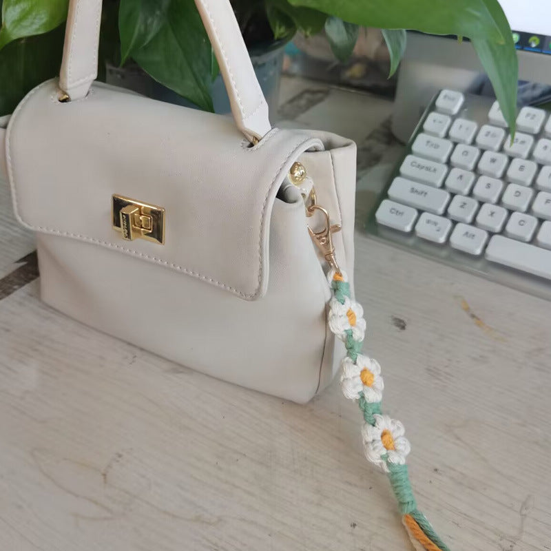 Wholesale Cotton Rope Handwoven Flower Keychain