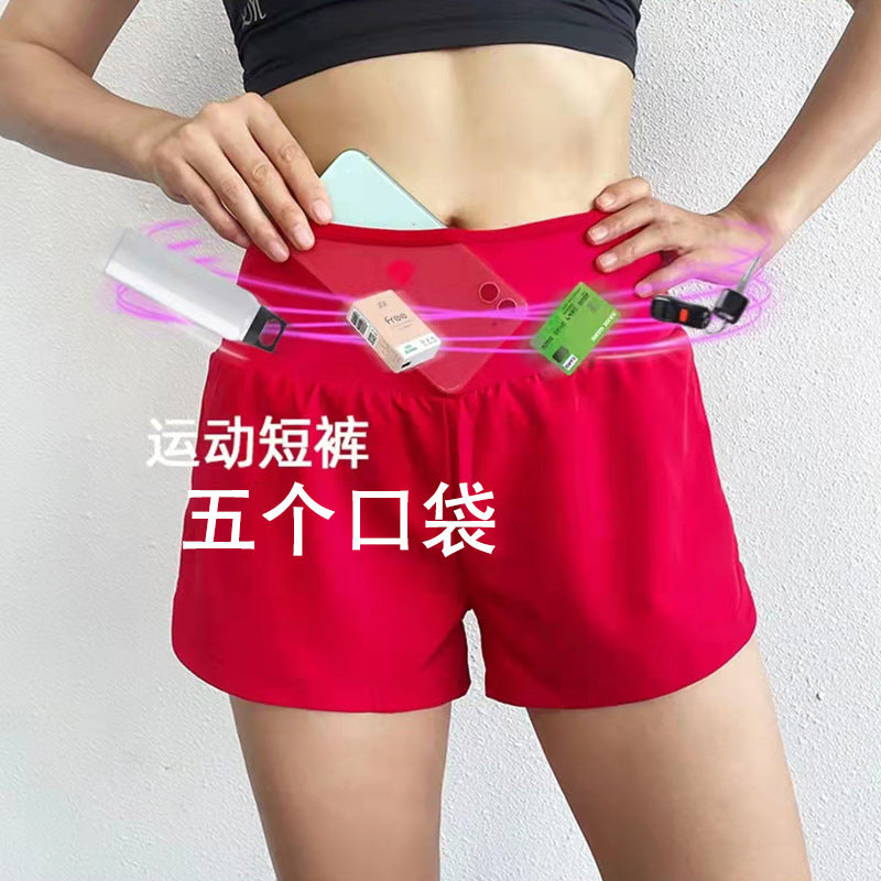 Wholesale Yoga Pants Anti-exposure Fake Two-piece Quick-drying Breathable Sports Shorts