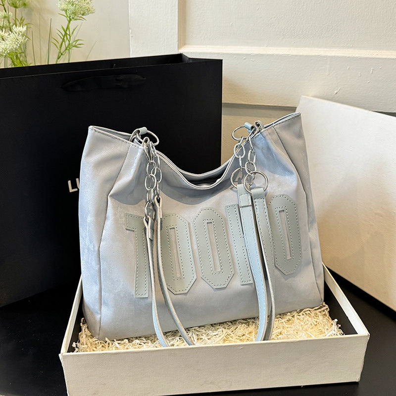 Wholesale Large Capacity Fashion Textured One Shoulder Underarm Letter Bag