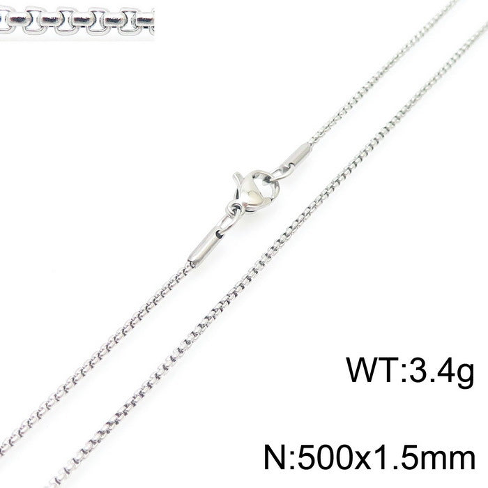 Wholesale Electroplated 18K Gold Square Pearl Stainless Steel Multi-Specification Necklaces
