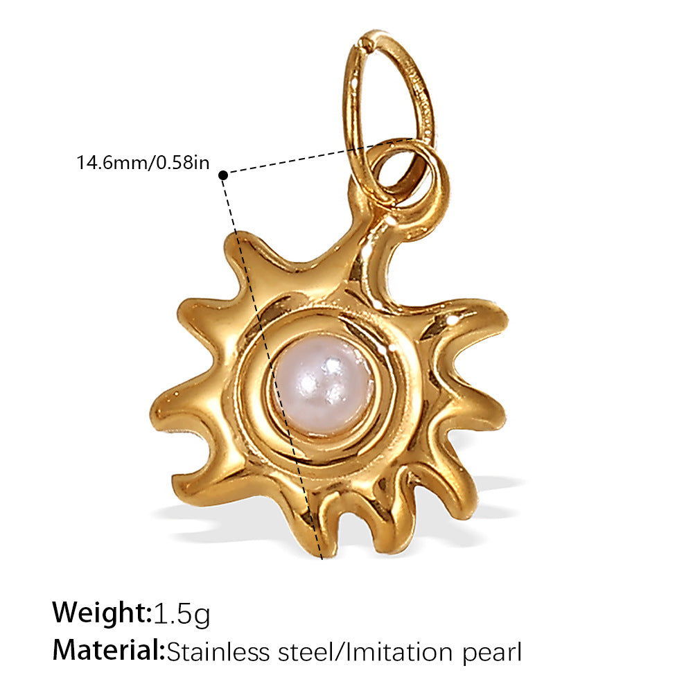 Wholesale Stainless steel 18K gold-plated sun and moon pendant necklace