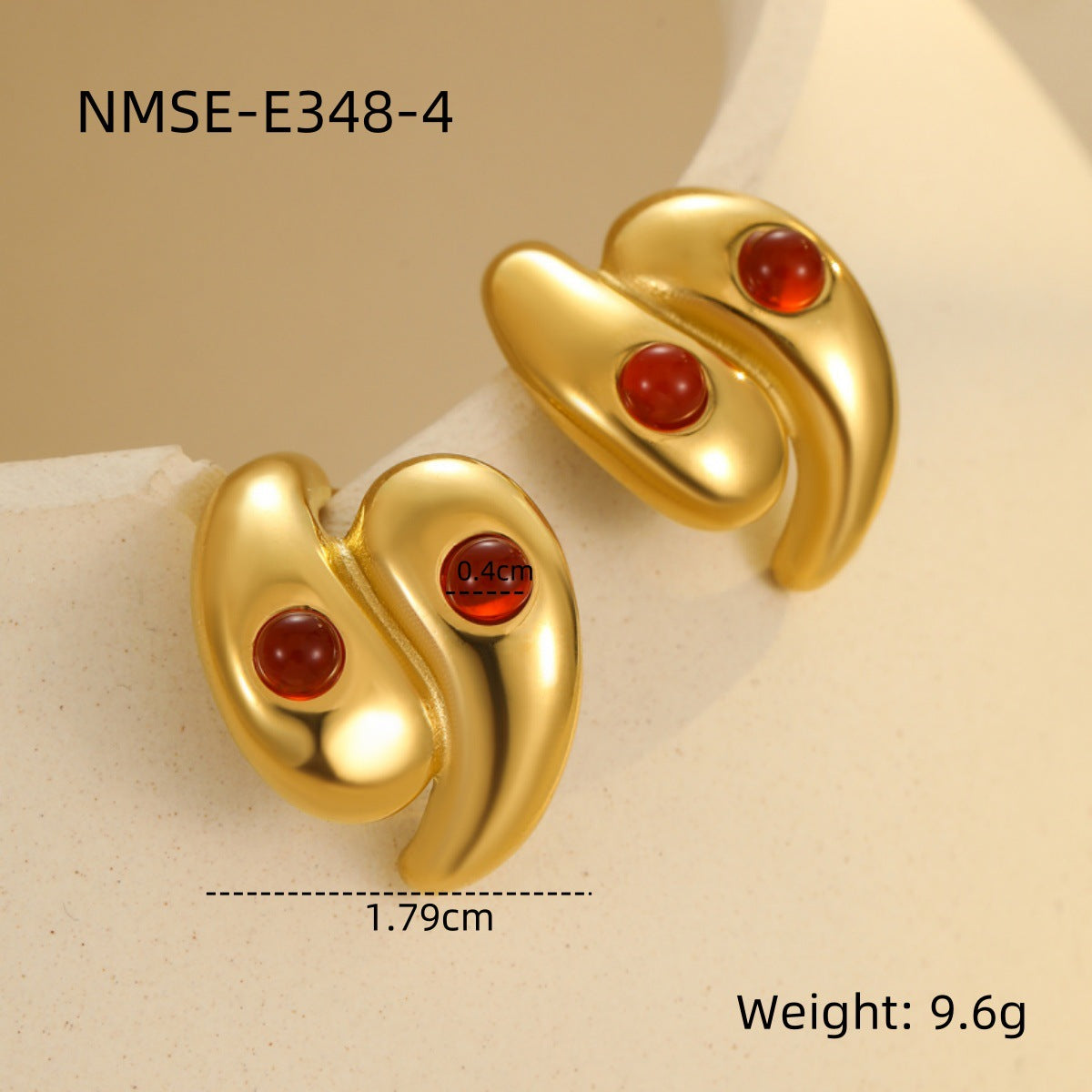 Wholesale Water droplet shaped heart shape Stainless Steel Earrings