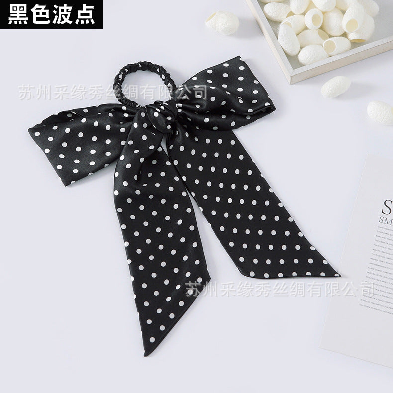 Wholesale hair rope hair accessories bow silk hair ring Hair Scrunchies