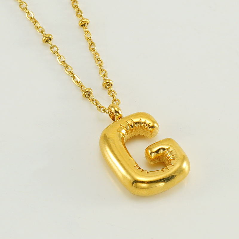 Wholesale Bubble Letter 18K Stainless Steel Necklace