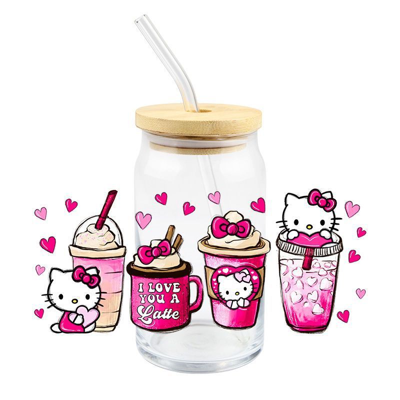 Wholesale 5pcs Cartoon Valentine' s Day  16oz Cup UV DTF Wraps OLY Exclusive