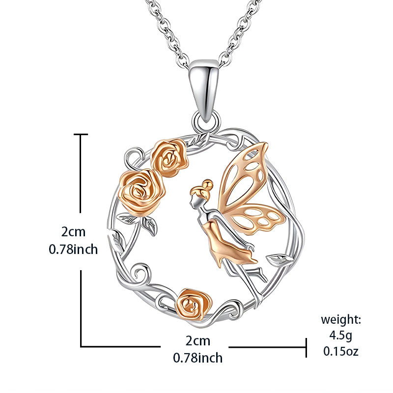 Wholesale Design sense personality exquisite round rose angel pendant clavicle necklace