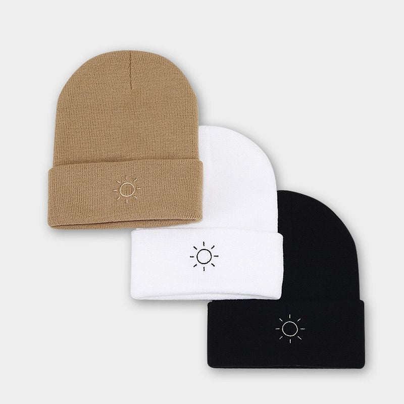 Wholesale Winter Hat Simple Sun Embroidered Woolen Hat Knitted Hat