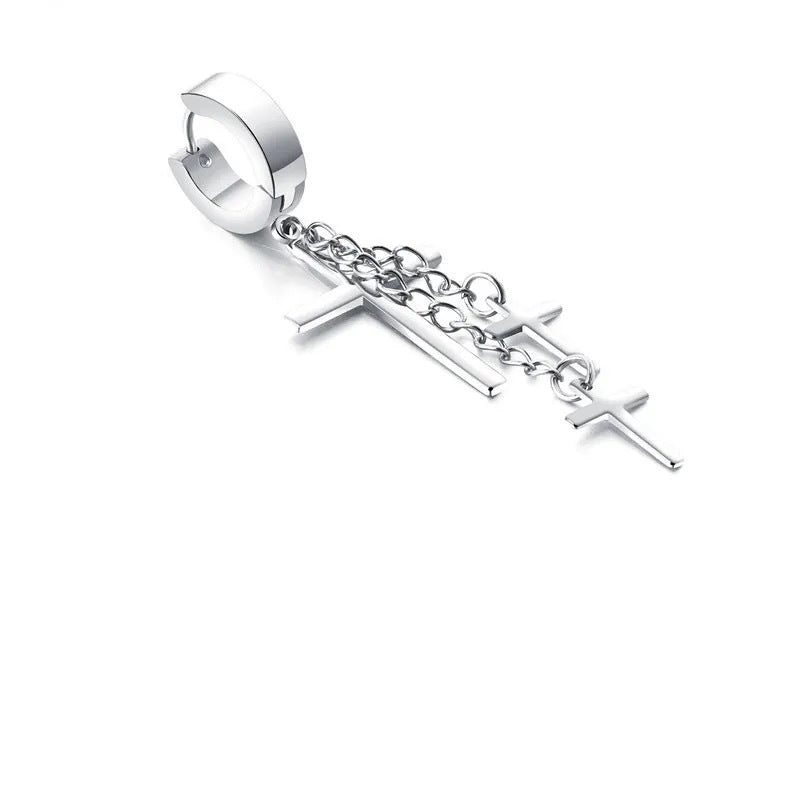 Wholesale Black Personalized Titanium Steel Long Earrings