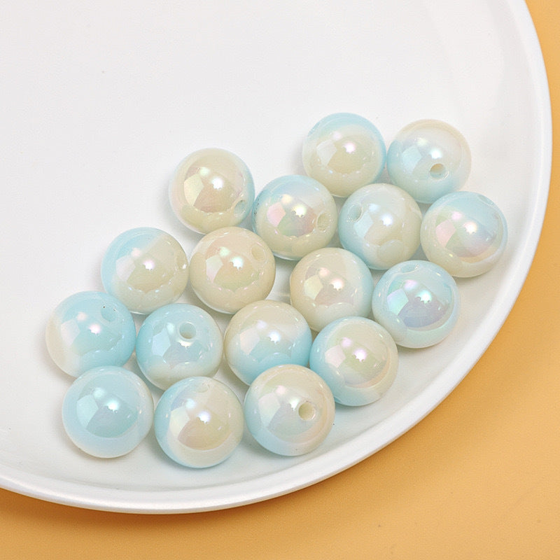 Wholesale 10PCS Gradient Girl Macaron Round Acrylic Beads