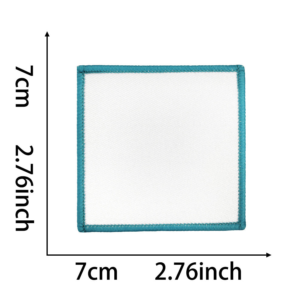 Wholesale Polyester Square Embroidered Badge Blank DIY Cloth Patch 10 Piece Hot Melt Glue For Shoes Hats Boutique Accessory