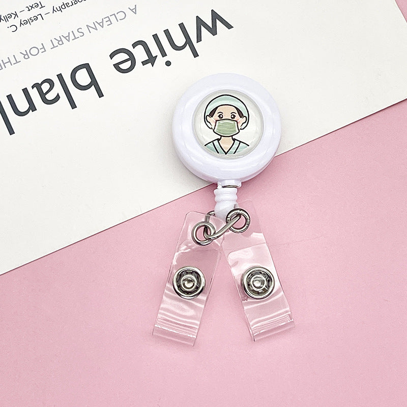Wholesale Doctor Nurse Work Permit Chest Badge Back Clip Easy Pull Double Pimp Multi functional Keychains