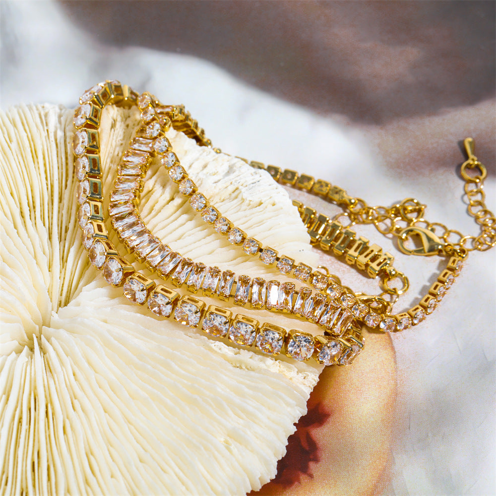 Wholesale Cuban Chain Figaro Chain Paperclip Chain Combination Bracelet