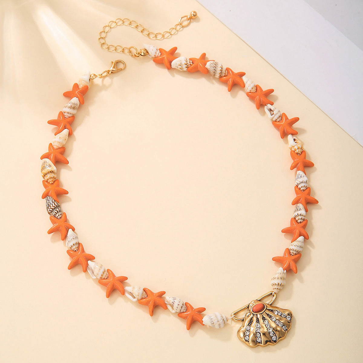Wholesale Bohemian Seaside Holiday Style Beach Shell Pendant Beaded Necklace