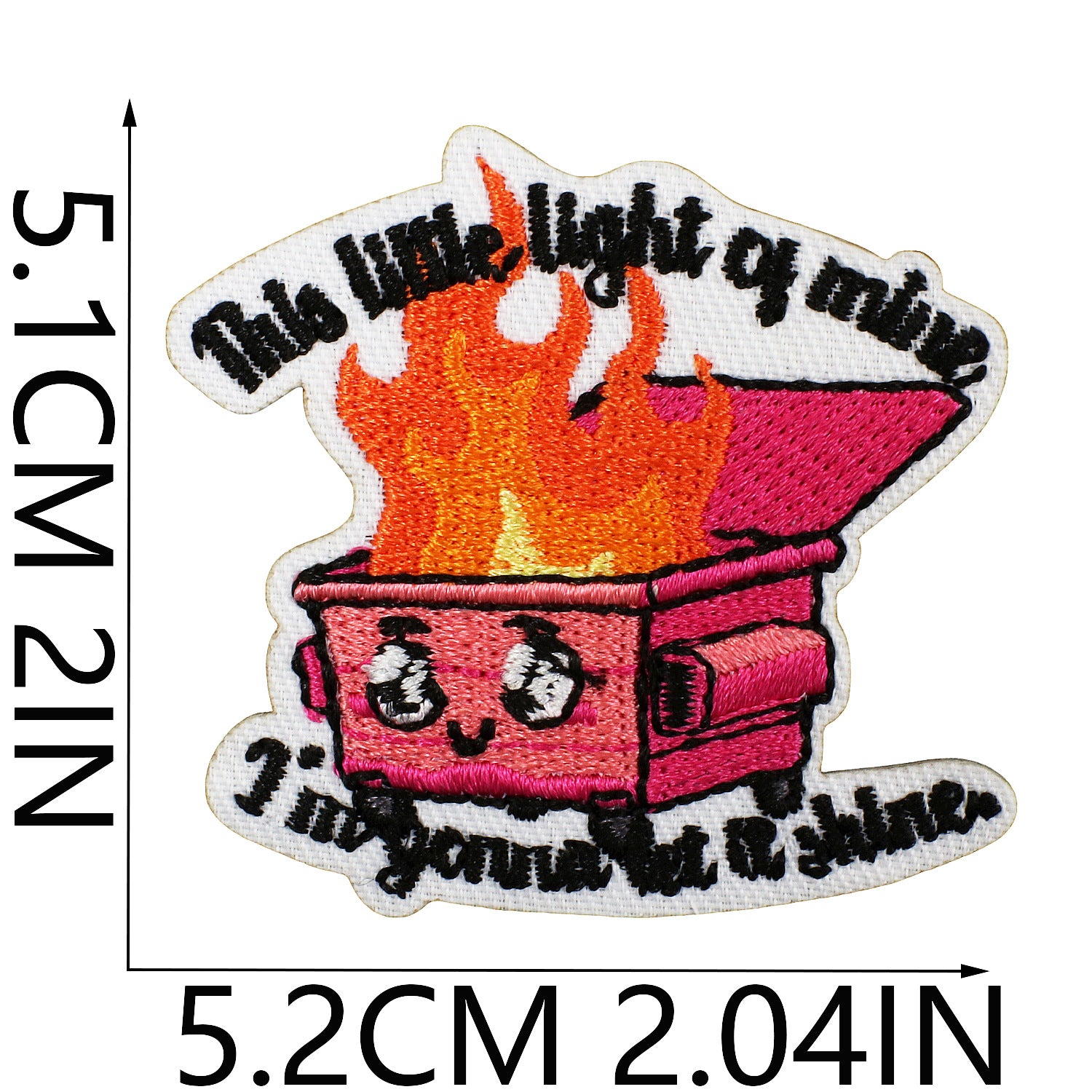 Wholesale Embroidered Polyester Patch Cartoon Box Flame English Letters Clothing Decorative Accent