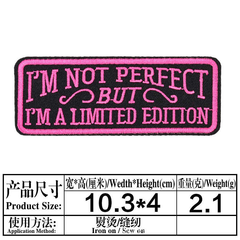 Wholesale English entry humorous letter cartoon embroidery DIY Patches