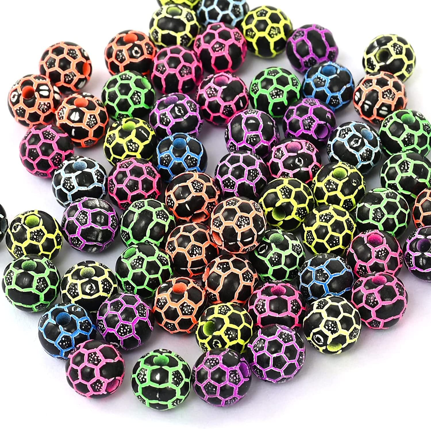 Wholesale 50pcs Acrylic Baseball Basketball Soccer Tennis Loose Beads